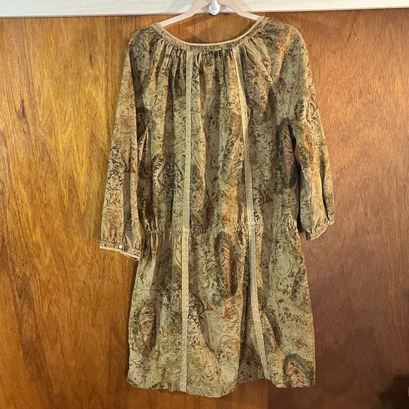 RALPH LAUREN DENIM & SUPPLY Boho Dress Tan Lightweight Corduroy Sz L - Picture 2 of 6
